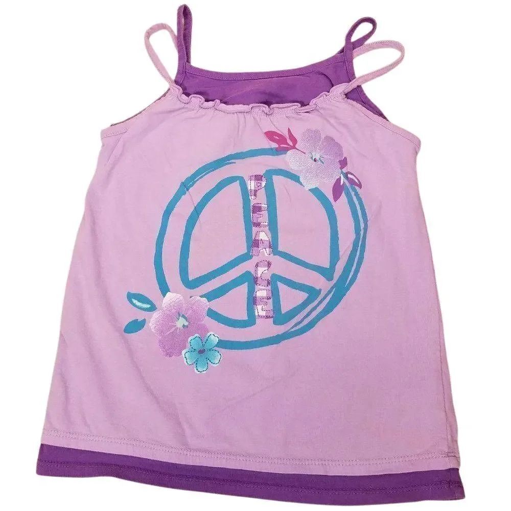 Faded Glory peace sign tank top shirt M 7/8